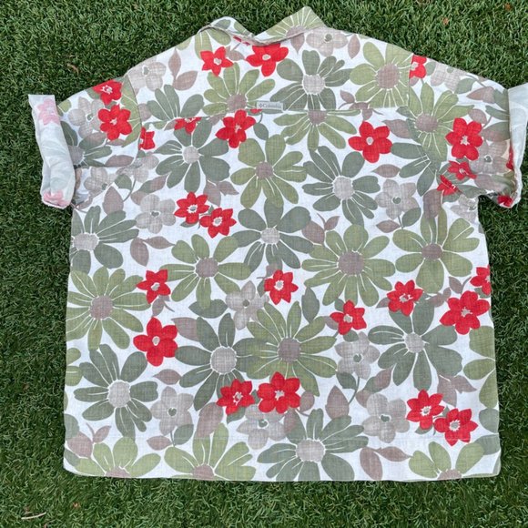 SOLD VINTAGE Columbia Floral Button Up Shirt Size L - Picture 5 of 7